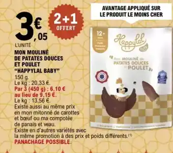 E.Leclerc "HAPPYLAL BABY” Mon mouline de patates douces et poulet offre