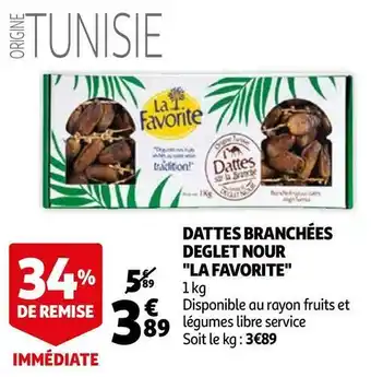 Auchan La favorite dattes branchées deglet nour offre