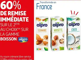 Auchan Alpro bon plan sur les boissons de la marque alpro offre