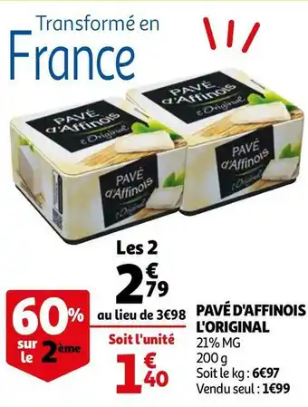 Auchan Pavé d'affinois l'original offre