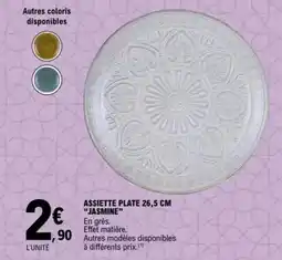 E.Leclerc Assiette plate 26,5 cm "jasmine" offre