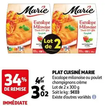 Auchan Marie plat cuisiné offre