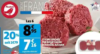 Auchan Auchan steaks hachés pur bœuf façon bouchère offre