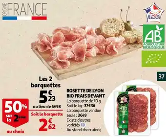 Auchan Frais devant rosette de lyon bio offre