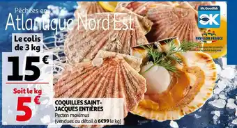 Auchan Coquilles saintjacques entières offre