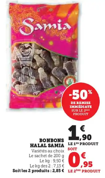 Super U SAMIA  Bonbons halal offre