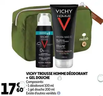 Auchan Vichy trousse homme déodorant + gel douche offre