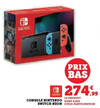 Hyper U Console nintendo switch neon offre