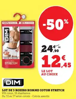 Hyper U Lot de 3 boxers homme coton stretch offre