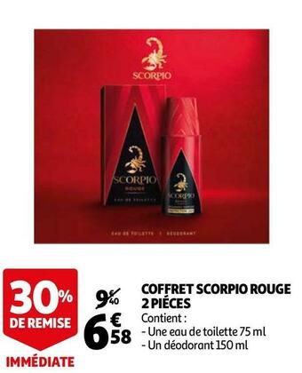 Auchan Scorpio coffret scorpio rouge 2 piéces offre
