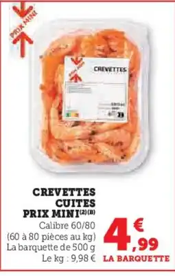 U Express PRIX MINI Crevettes cuites offre