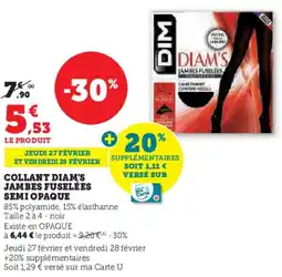 Hyper U Collant diam's jambes fuselées semi opaque offre