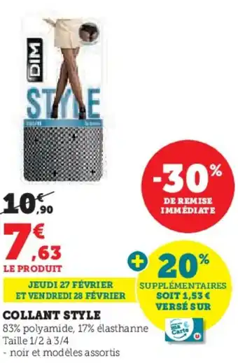 Hyper U Collant style offre