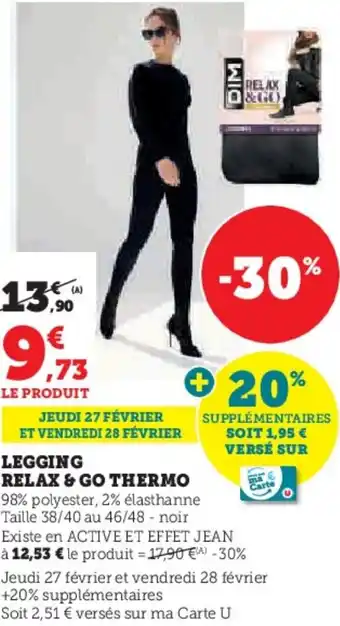 Hyper U Legging relax & go thermo offre