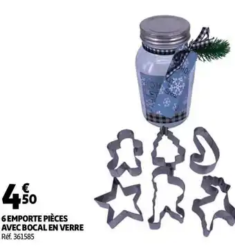 Auchan 6 emporte pièces avec bocal en verre offre