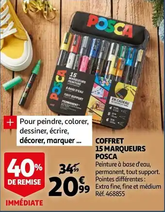 Auchan Posca coffret 15 marqueurs offre