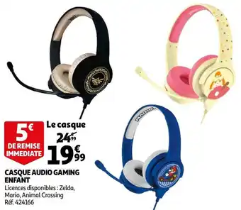 Auchan Casque audio gaming enfant offre