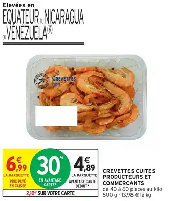 Intermarché Express Crevettes cuites producteurs et commercants offre