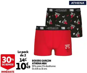 Auchan Athena boxers garçon nba offre
