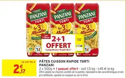 Intermarché Express Pâtes cuisson rapide torti panzani offre