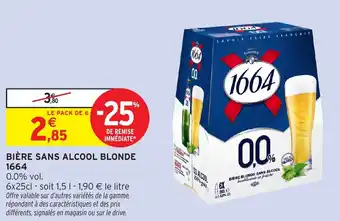 Intermarché Express Bière sans alcool blonde 1664 offre