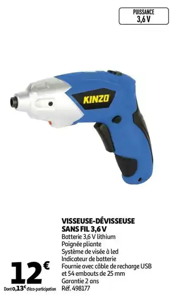 Auchan Visseuse-dévisseuse sans fil 3,6 v offre