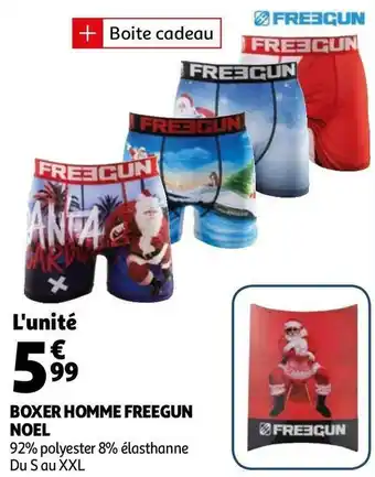 Auchan Freegun boxer homme noel offre