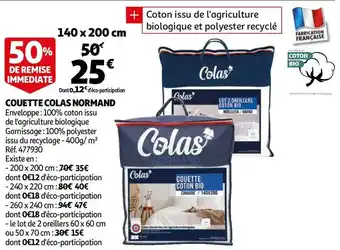 Auchan Colas couette normand offre
