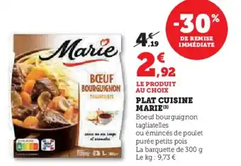 U Express MARIE Plat cuisine offre