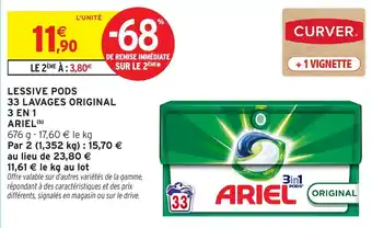 Intermarché Express Lessive pods 33 lavages original 3in1 ariel offre