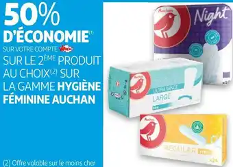 Auchan bon plan sur la gamme hygiène féminine auchan