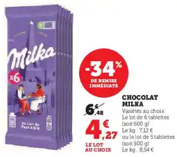 U Express MILKA Chocolat offre