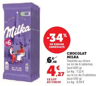 U Express MILKA Chocolat offre