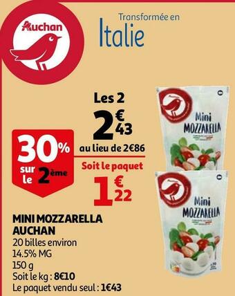 Auchan Auchan mini mozzarella offre