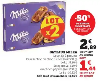 U Express MILKA Gateaux offre