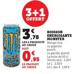 U Express MONSTER Boisson energisante offre