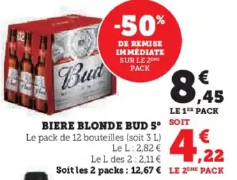 U Express BUD 5° Biere blonde offre