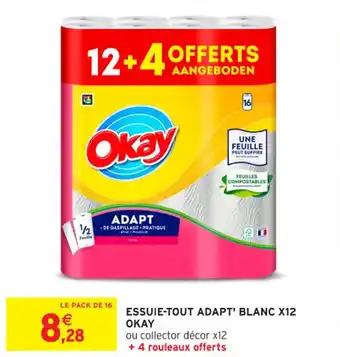 Intermarché Contact Essuie-tout adapt' blanc x12 okay offre