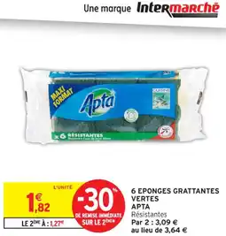 Intermarché Contact 6 eponges grattantes vertes apta offre