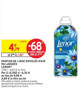 Intermarché Contact Parfum de linge envolée d'air 56 lavages lenor offre