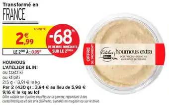 Intermarché Contact Houmous l'atelier blini offre