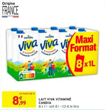 Intermarché Contact Lait viva vitaminé candia offre