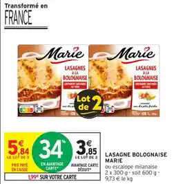 Intermarché Contact Lasagne bolognaise marie offre