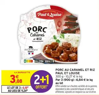 Intermarché Contact Porc au caramel et riz paul et louise offre