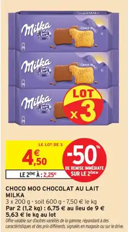 Intermarché Contact Choco moo chocolat au lait milka offre