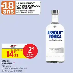 Intermarché Contact Vodka absolut offre