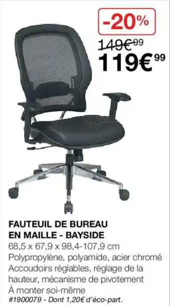 Costco Fauteuil de bureau en maille - bayside offre
