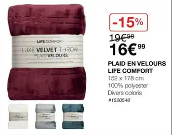 Costco Plaid en velours life comfort offre