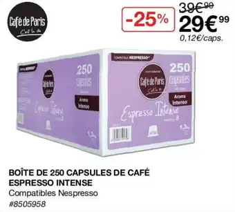Costco Boîte de 250 capsules de café espresso intense offre