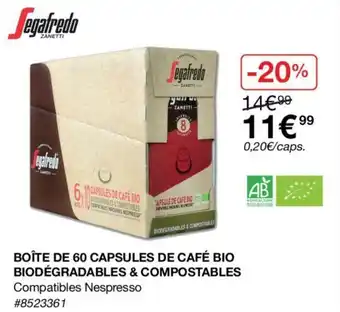 Costco Boîte de 60 capsules de café bio biodégradables & compostables offre